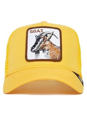 Yellow GOAT Patch Trucker Hat - Men’s Casual Mesh Cap